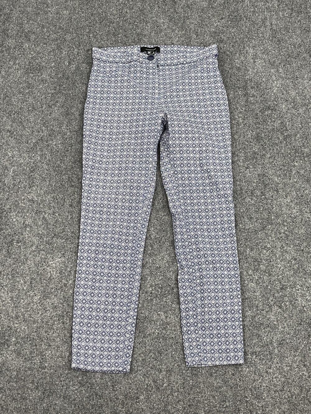 Atmosphere Pants Women's 8 Legging Floral Geometric Blue Button Zip N60